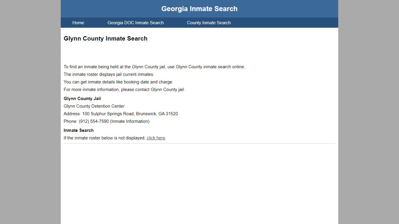 Glynn County Jail Inmate Search