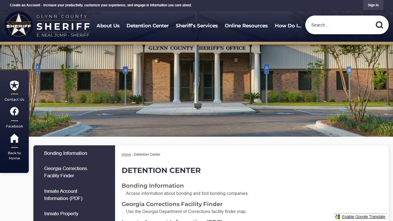 Detention Center | Glynn County Sheriff's Office, GA